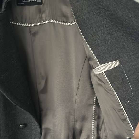 Zara gray wool knee length coat, size XS - Picture 6 of 8